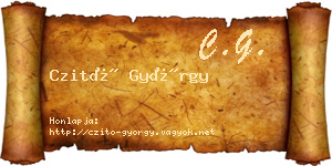 Czitó György névjegykártya